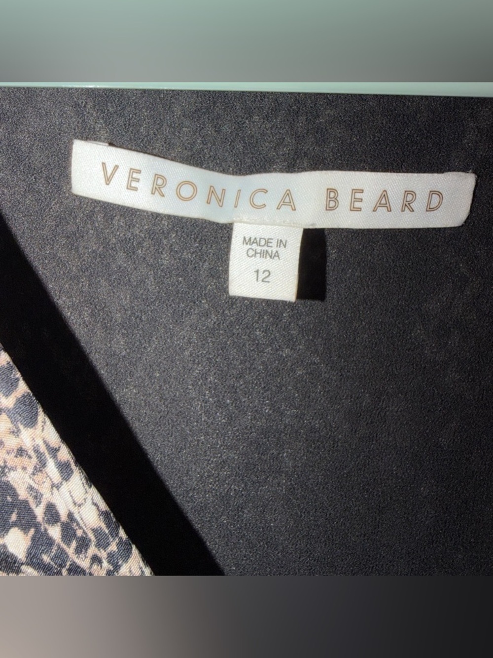 Veronica Beard Ried Silk Mini Dress 12 Python Snake Black Brown Cocktail - Picture 8 of 9